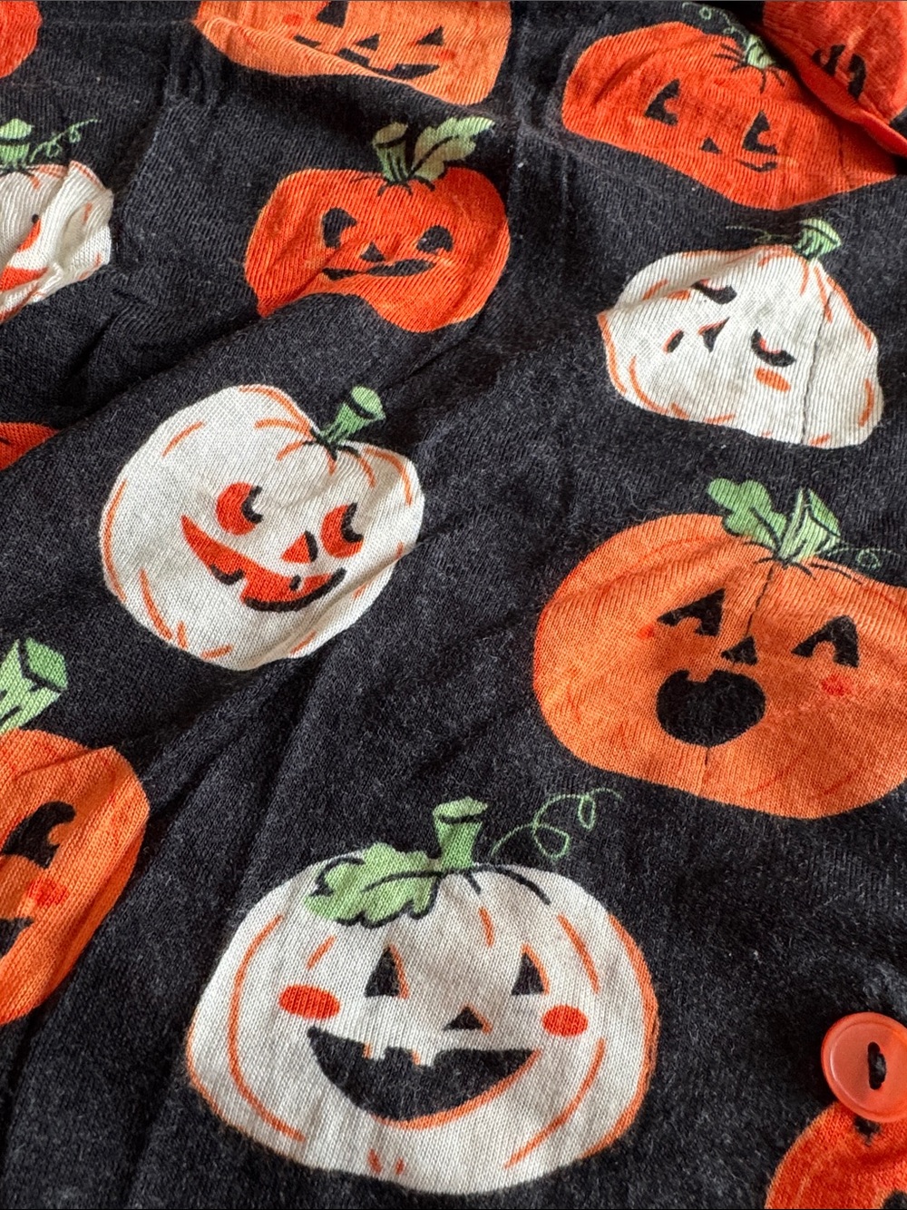 *munki munki Black Orange & White Pumpkin Print Short-Pajama Set - Picture 3 of 3
